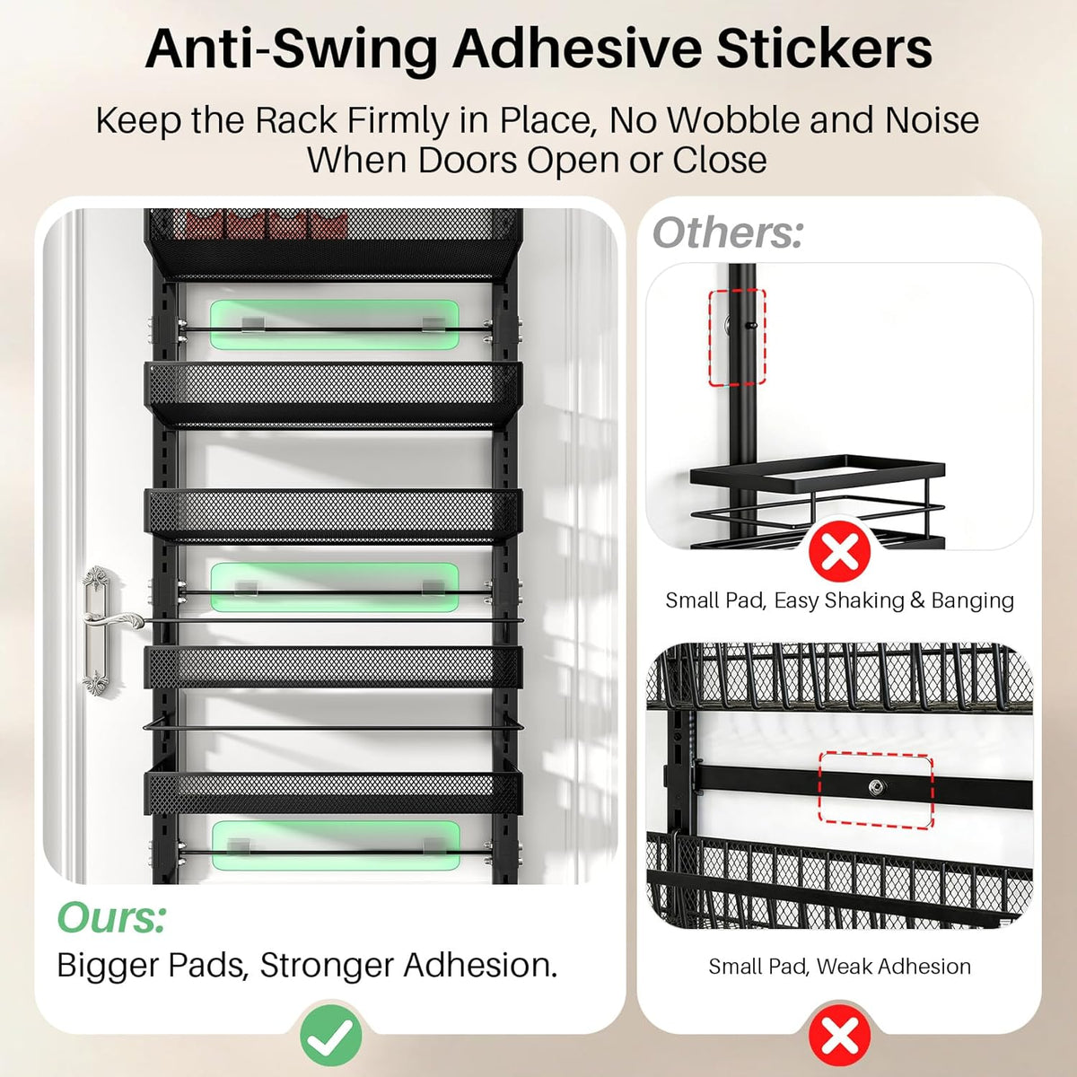 8 Tiers Over the Door Organizer, 17" W x 6" D x 69" H, White
