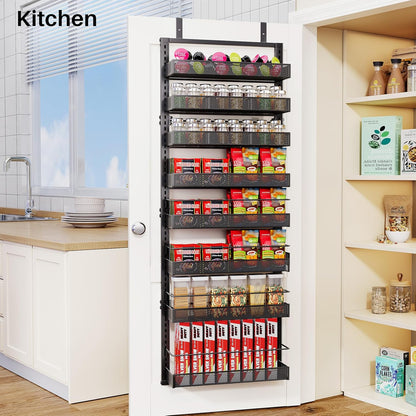 8 Tiers Over the Door Organizer, 17" W x 6" D x 69" H, White