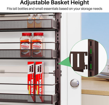 8 Tiers Over the Door Organizer, 17" W x 6" D x 69" H, White
