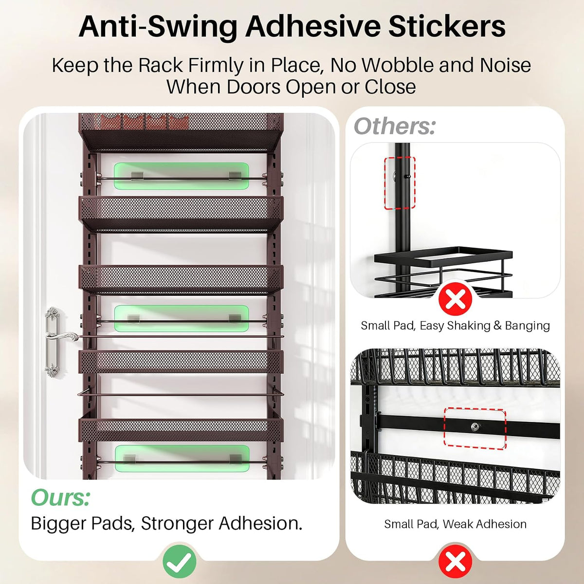 8 Tiers Over the Door Organizer, 17" W x 6" D x 69" H, White