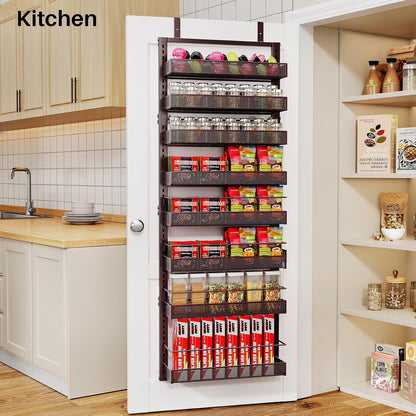 8 Tiers Over the Door Organizer, 17" W x 6" D x 69" H, White