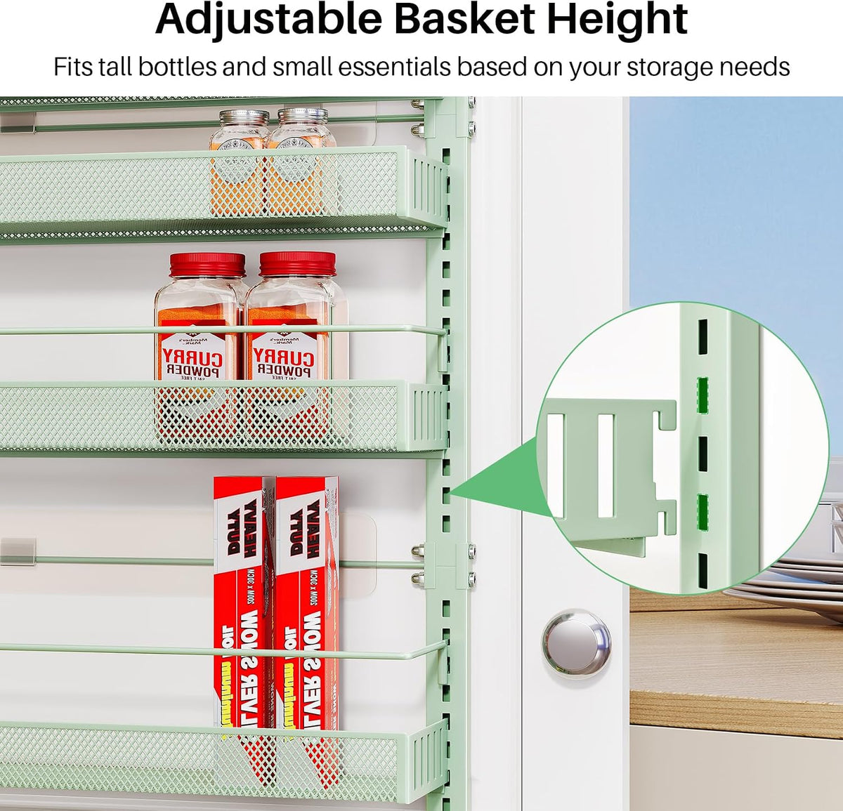 8 Tiers Over the Door Organizer, 17" W x 6" D x 69" H, White