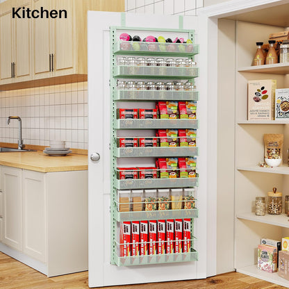 8 Tiers Over the Door Organizer, 17" W x 6" D x 69" H, White