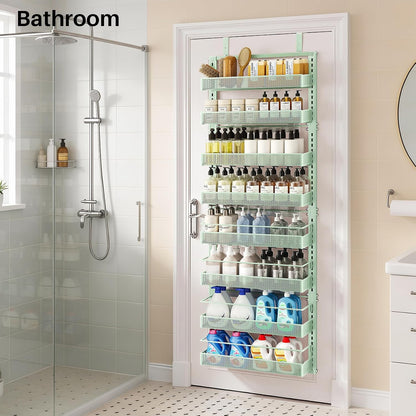 8 Tiers Over the Door Organizer, 17" W x 6" D x 69" H, White