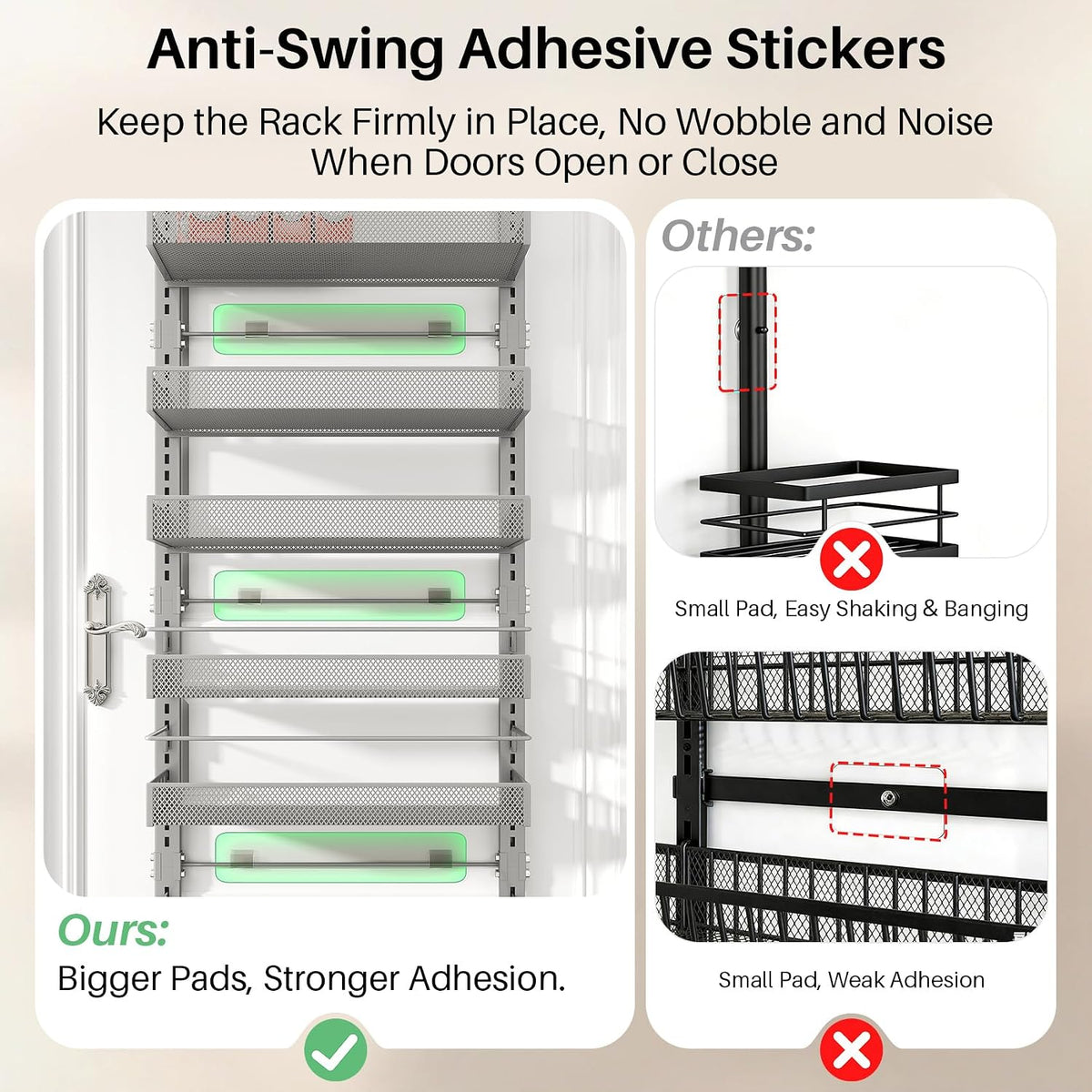 8 Tiers Over the Door Organizer, 17" W x 6" D x 69" H, White