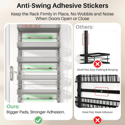 8 Tiers Over the Door Organizer, 17" W x 6" D x 69" H, White