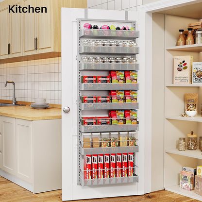 8 Tiers Over the Door Organizer, 17" W x 6" D x 69" H, White