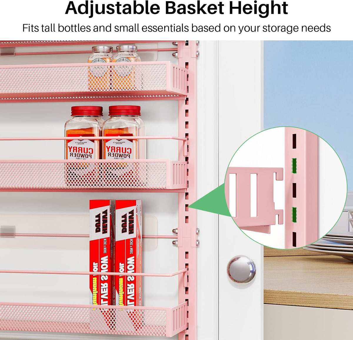 8 Tiers Over the Door Organizer, 17" W x 6" D x 69" H, White