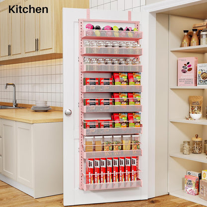 8 Tiers Over the Door Organizer, 17" W x 6" D x 69" H, White