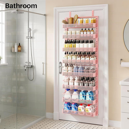 8 Tiers Over the Door Organizer, 17" W x 6" D x 69" H, White