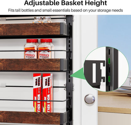 8 Tiers Over the Door Organizer, 17" W x 6" D x 69" H, White