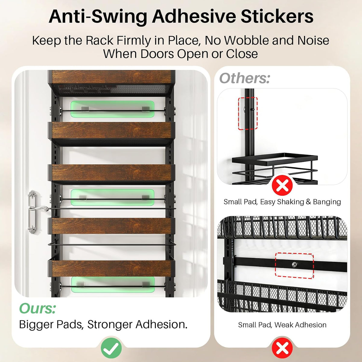8 Tiers Over the Door Organizer, 17" W x 6" D x 69" H, White
