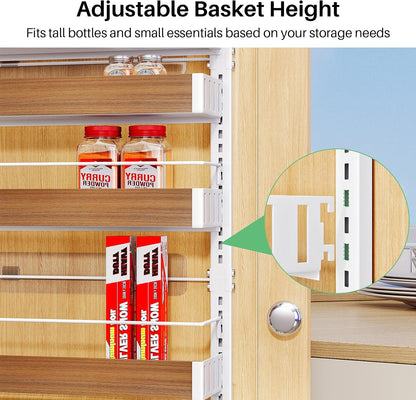 8 Tiers Over the Door Organizer, 17" W x 6" D x 69" H, White