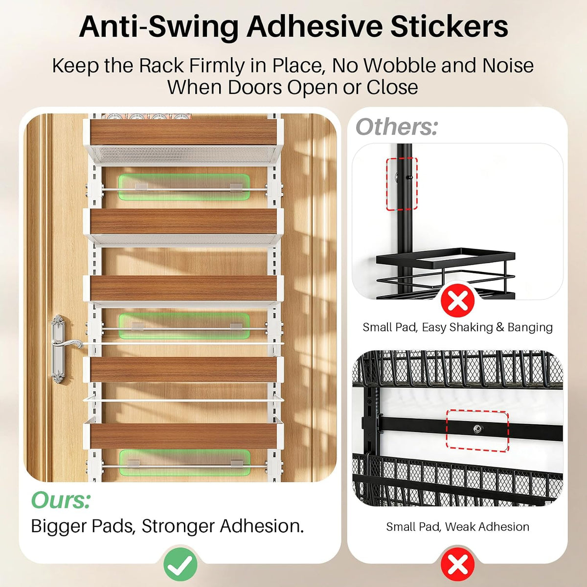 8 Tiers Over the Door Organizer, 17" W x 6" D x 69" H, White