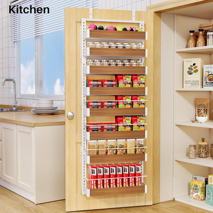 8 Tiers Over the Door Organizer, 17" W x 6" D x 69" H, White