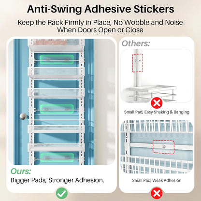 8 Tiers Over the Door Organizer, 17" W x 6" D x 69" H, White
