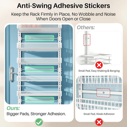 8 Tiers Over the Door Organizer, 17" W x 6" D x 69" H, White