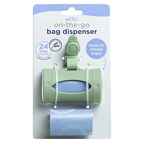 Retractable On-the-Go Diaper Bag Dispenser with 36 Lavender Scented Refill Bags for Baby Travel