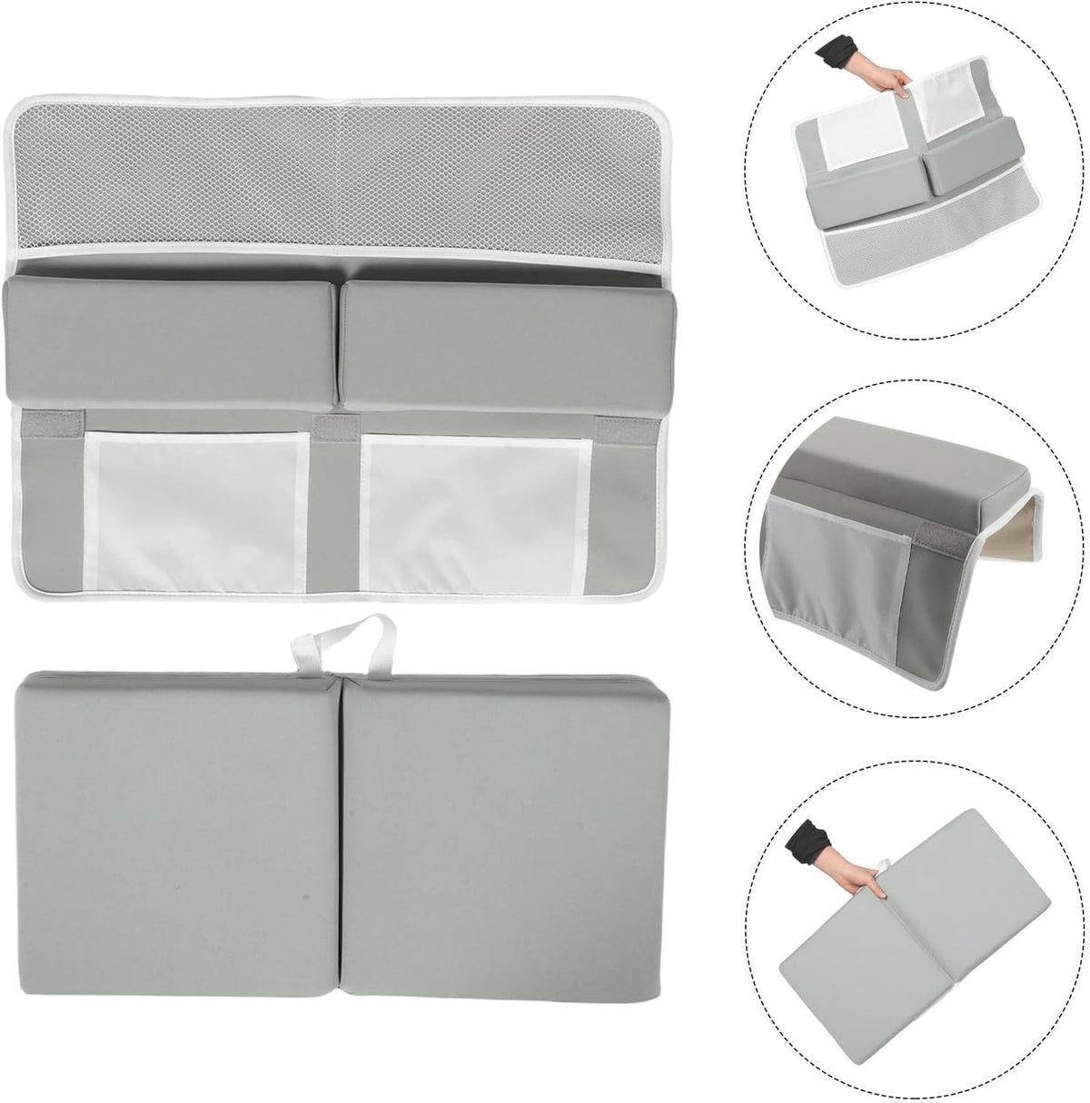 Bath Kneeler and Rest Pad Set and Little, Non-Slip Neoprene Cushion with Reliable Grip and Breathable Pockets, Comfortable Bath Kneeling Mat for Bathing Support