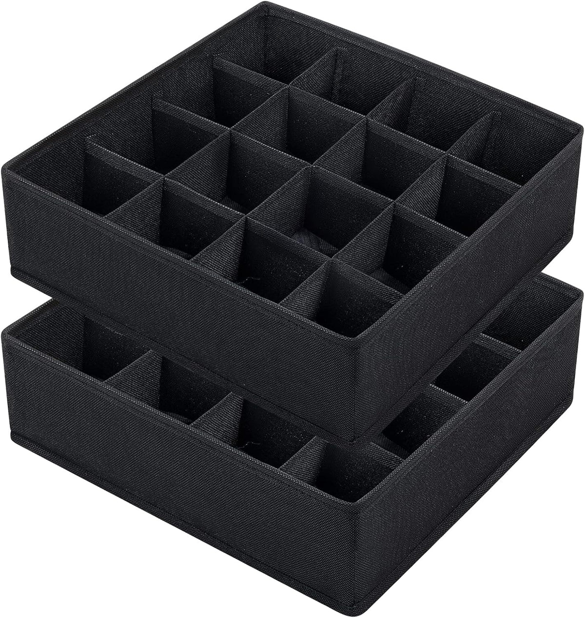 joyoldelf Sock Drawer Organizer Divider 2 Packs Underwear Organizer, 24 Cell Closet Organizers and Storage Organizer Sock Holders Organizers for Storing Socks, Handkerchiefs, Ties, Belts (Grey)