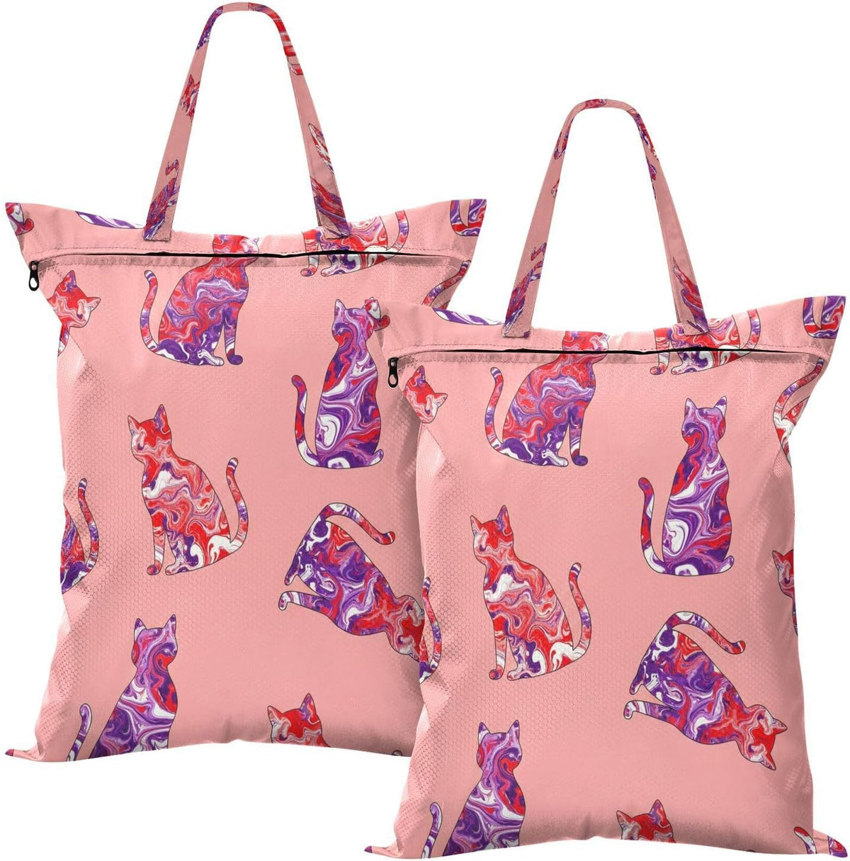 Art Cats Waterproof Travel Laundry Bag Reusable 2-pk