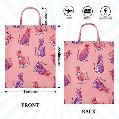 Art Cats Waterproof Travel Laundry Bag Reusable 2-pk