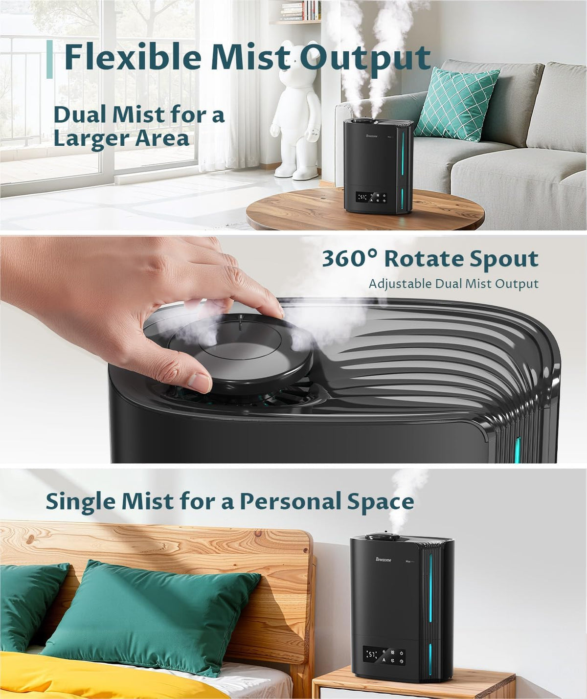 6L Humidifier for Bedroom Large Room Smart Humidistat Control