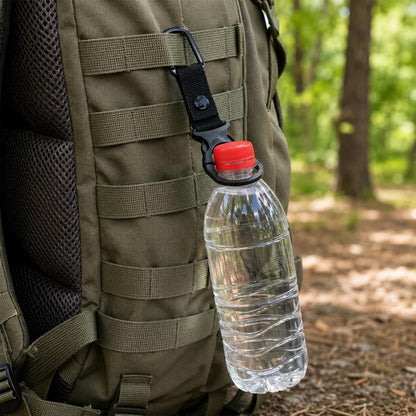 6Pcs Portable Mineral Water Bottle Holder Clips, 3 Plastic O-Ring Belt Buckles & 3 Silicone Hanging Rings with Carabiners, Bottle Keychain Hooks Carrier for Backpack, Hiking, Camping & Travel