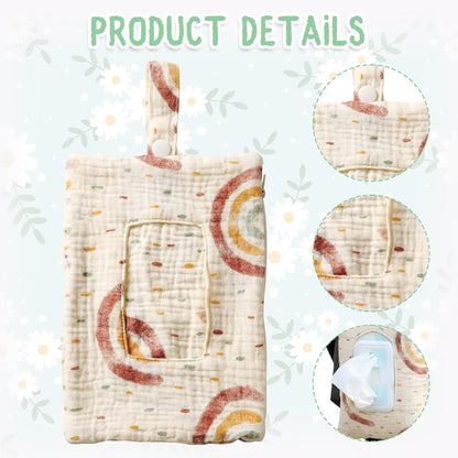 Wipe and Diaper Pouch, Reusable Wipes Pouch with Convenient Dispenser Design, Ideal for Stroller Attachment and Travel Organization, Compact 8.6 x 5.5 Inch Storage Solution