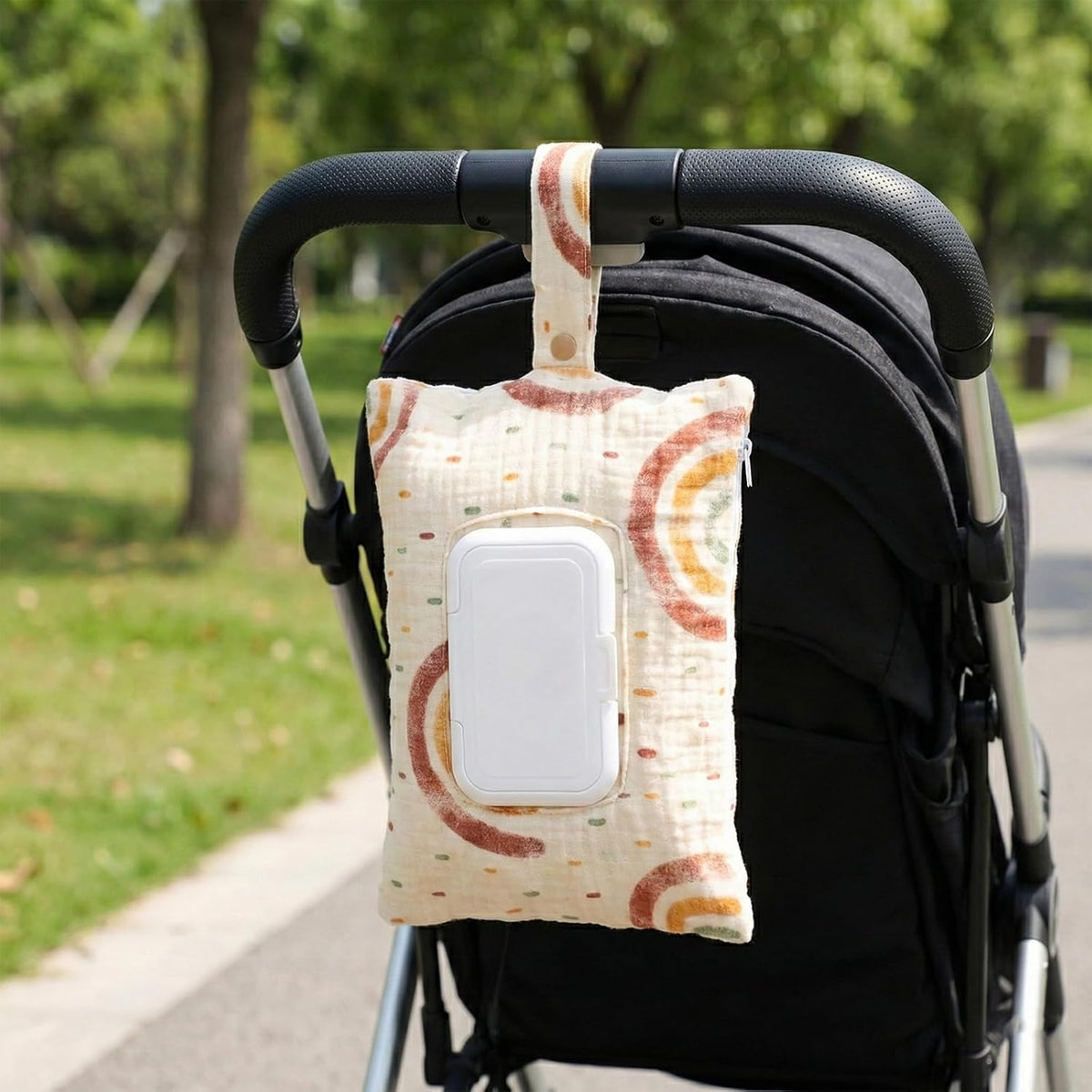 Wipe and Diaper Pouch, Reusable Wipes Pouch with Convenient Dispenser Design, Ideal for Stroller Attachment and Travel Organization, Compact 8.6 x 5.5 Inch Storage Solution