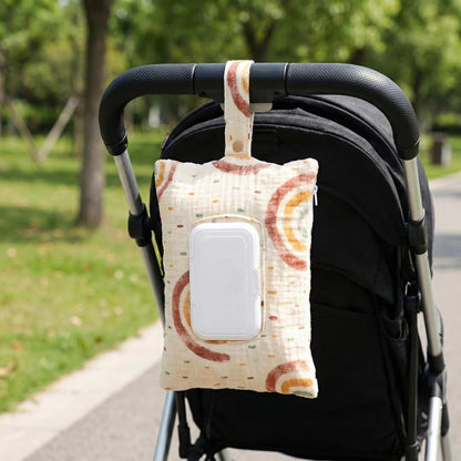 Wipe and Diaper Pouch, Reusable Wipes Pouch with Convenient Dispenser Design, Ideal for Stroller Attachment and Travel Organization, Compact 8.6 x 5.5 Inch Storage Solution