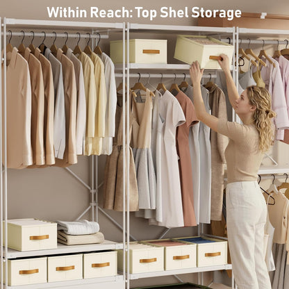 Wardrobe Clothes Organizer - Foldable Closet Drawer Organizer Dividers for Jeans, Pants, Sweater, T Shirt, Storage Bins with Handles for Shelf