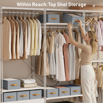 Wardrobe Clothes Organizer - Foldable Closet Drawer Organizer Dividers for Jeans, Pants, Sweater, T Shirt, Storage Bins with Handles for Shelf