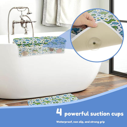 Baby Bath Kneeler and Elbow Pad Set, Nonslip Bathtub Kneeling Pad for Baby Bathing Parents Use, Waterproof Bathtub Elbow Support Mat w/ 4 Side Pockets,Organizer, Foldable Painless Memory Foam Mat