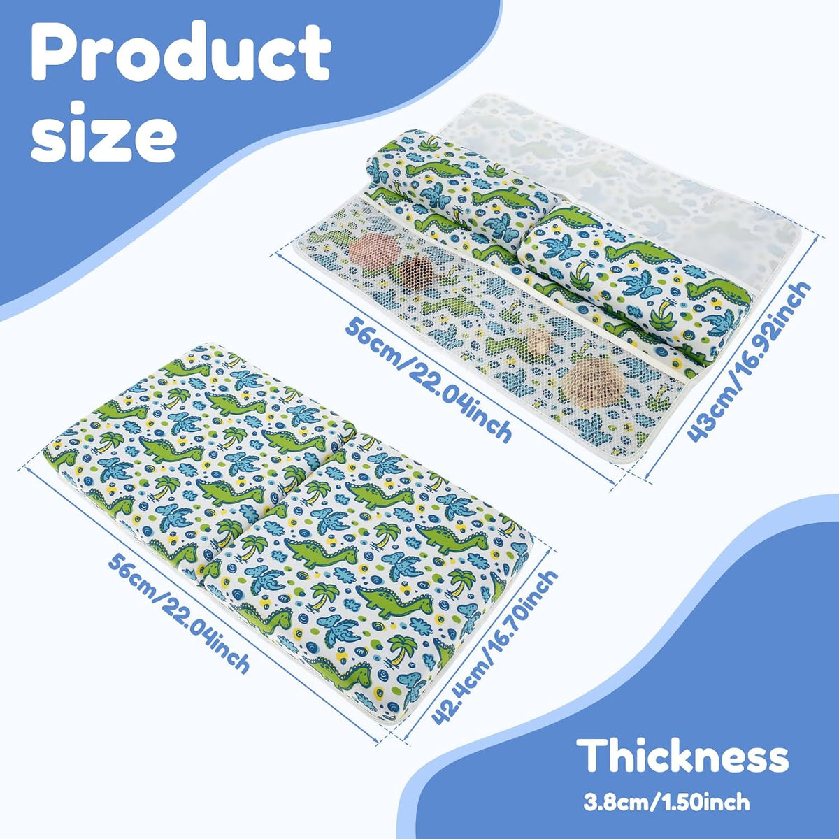 Baby Bath Kneeler and Elbow Pad Set, Nonslip Bathtub Kneeling Pad for Baby Bathing Parents Use, Waterproof Bathtub Elbow Support Mat w/ 4 Side Pockets,Organizer, Foldable Painless Memory Foam Mat