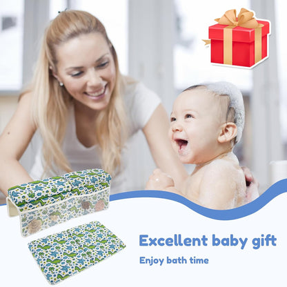 Baby Bath Kneeler and Elbow Pad Set, Nonslip Bathtub Kneeling Pad for Baby Bathing Parents Use, Waterproof Bathtub Elbow Support Mat w/ 4 Side Pockets,Organizer, Foldable Painless Memory Foam Mat