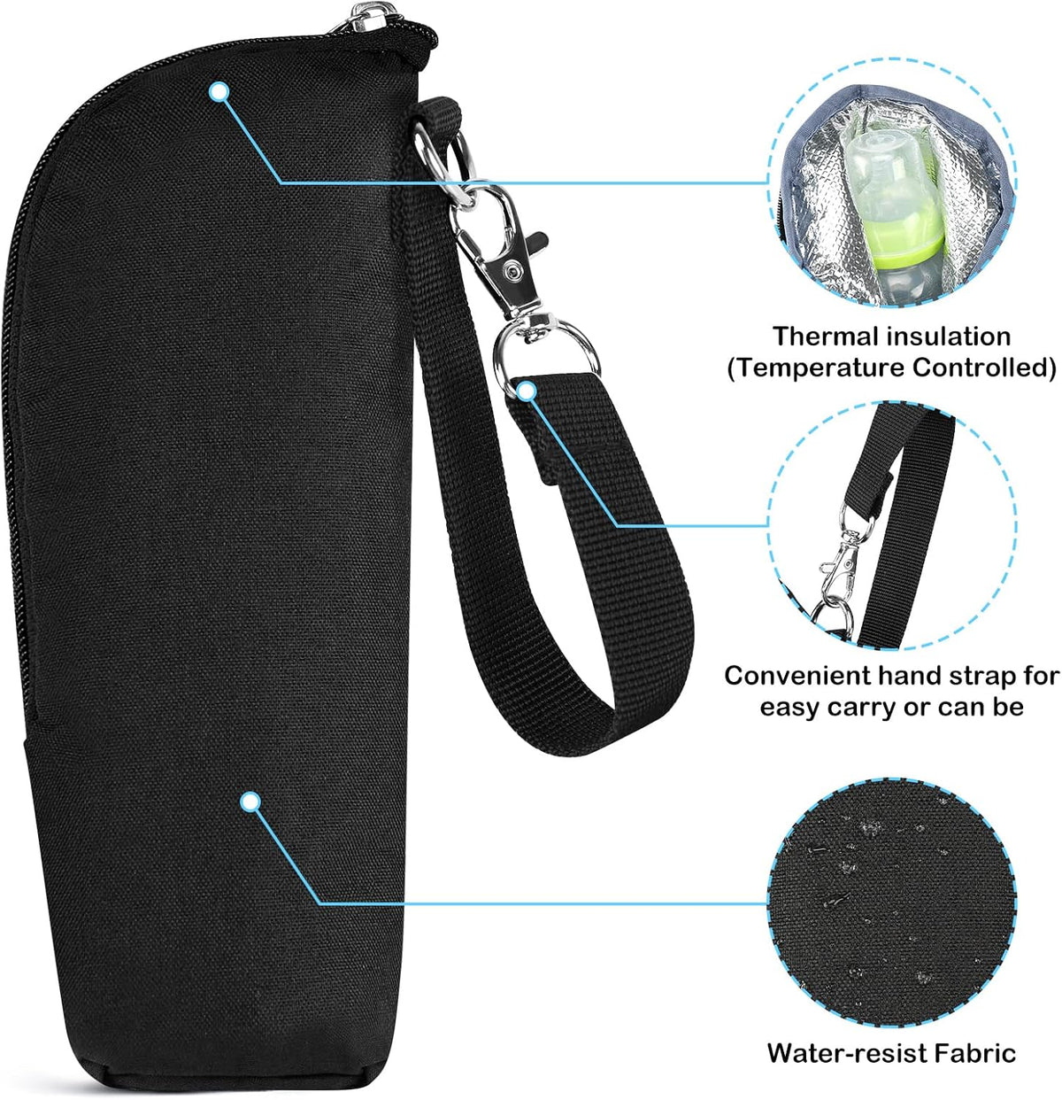Baby Bottle Cooler Tote Bags, Insulated Breastmilk Cooler Bag, Nursing Bottle Cooler Warmer Bag for Nursing Mom Daycare Travel