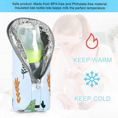 Baby Bottle Cooler Tote Bags, Insulated Breastmilk Cooler Bag, Nursing Bottle Cooler Warmer Bag for Nursing Mom Daycare Travel
