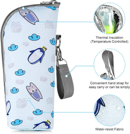 Baby Bottle Cooler Tote Bags, Insulated Breastmilk Cooler Bag, Nursing Bottle Cooler Warmer Bag for Nursing Mom Daycare Travel
