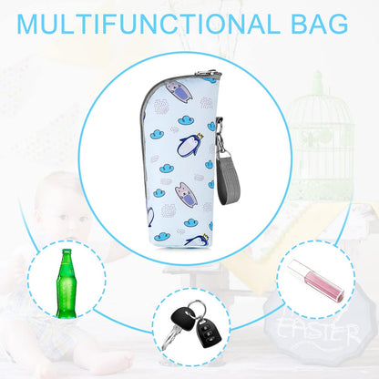 Baby Bottle Cooler Tote Bags, Insulated Breastmilk Cooler Bag, Nursing Bottle Cooler Warmer Bag for Nursing Mom Daycare Travel