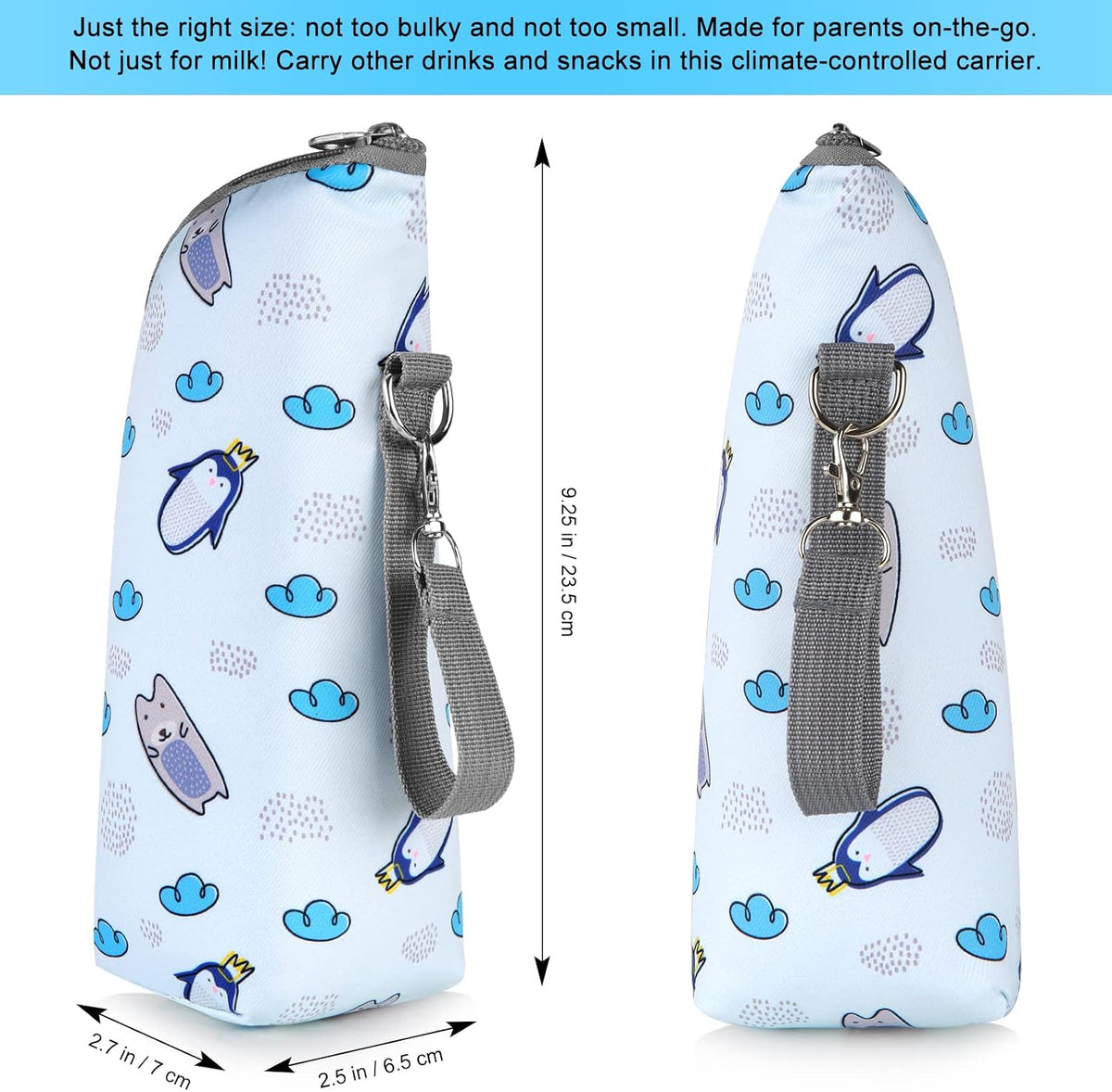 Baby Bottle Cooler Tote Bags, Insulated Breastmilk Cooler Bag, Nursing Bottle Cooler Warmer Bag for Nursing Mom Daycare Travel