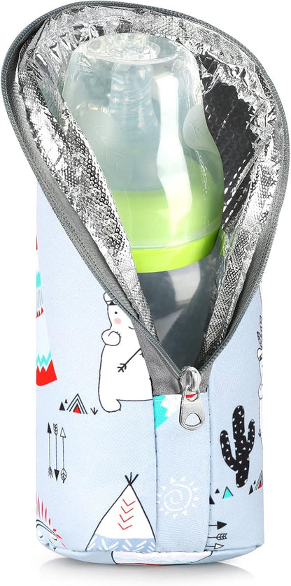 Baby Bottle Cooler Tote Bags, Insulated Breastmilk Cooler Bag, Nursing Bottle Cooler Warmer Bag for Nursing Mom Daycare Travel