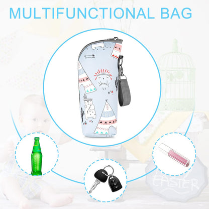 Baby Bottle Cooler Tote Bags, Insulated Breastmilk Cooler Bag, Nursing Bottle Cooler Warmer Bag for Nursing Mom Daycare Travel