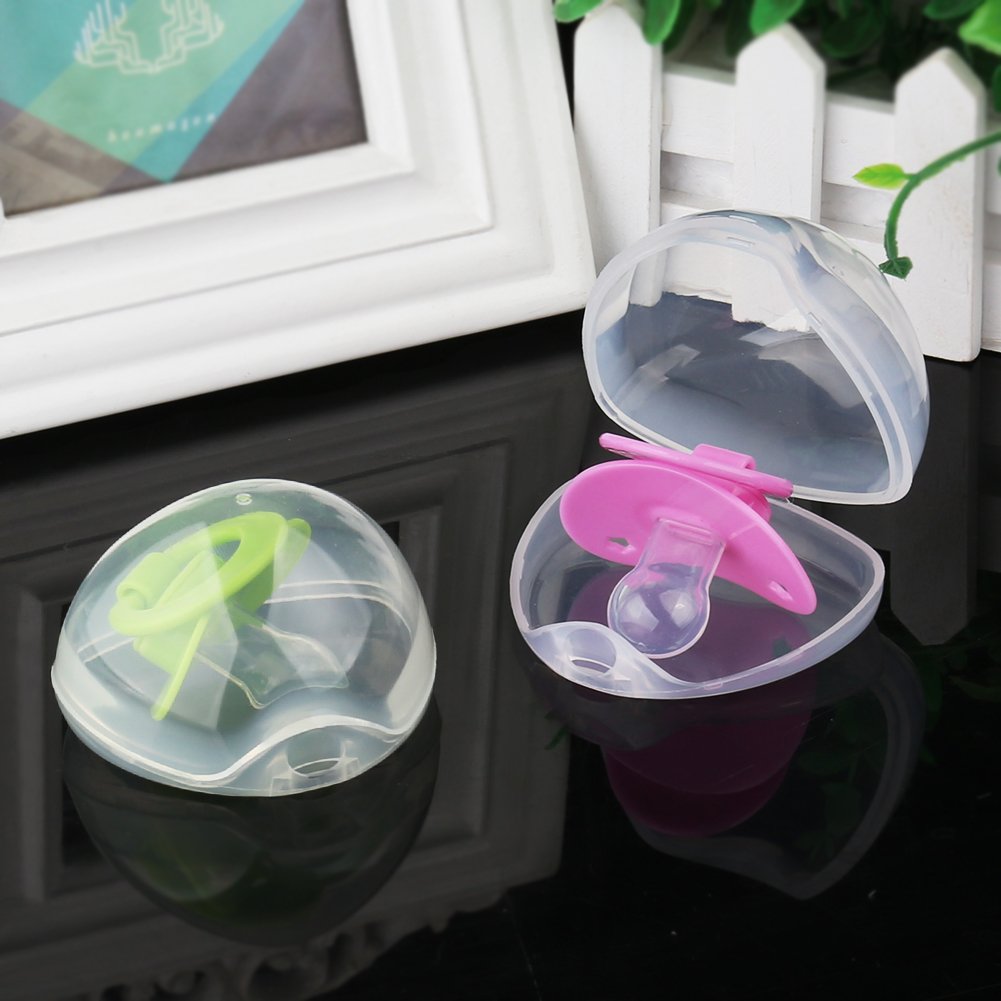 Pacifier Case, Pacifier Holder Case, Pacifier Container for Travel, BPA Free, Transparent