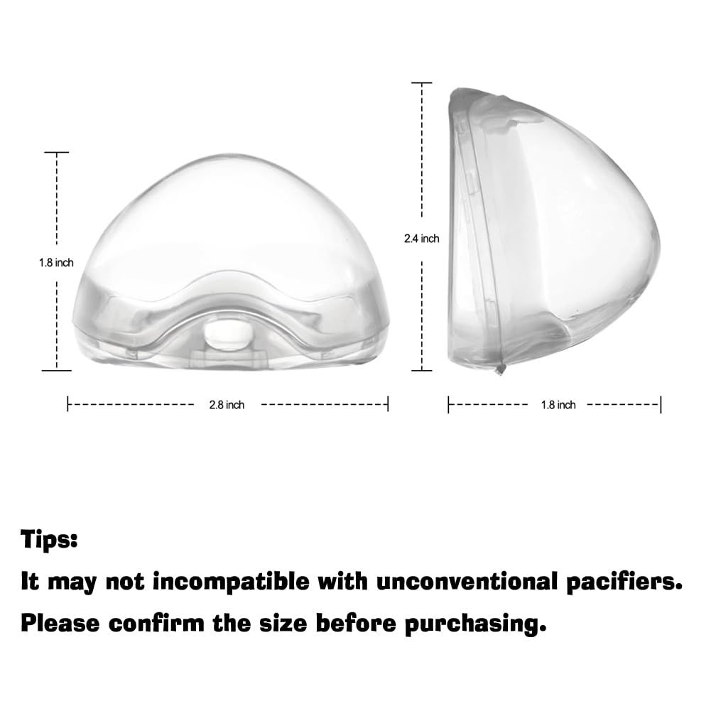 Pacifier Case, Pacifier Holder Case, Pacifier Container for Travel, BPA Free, Transparent