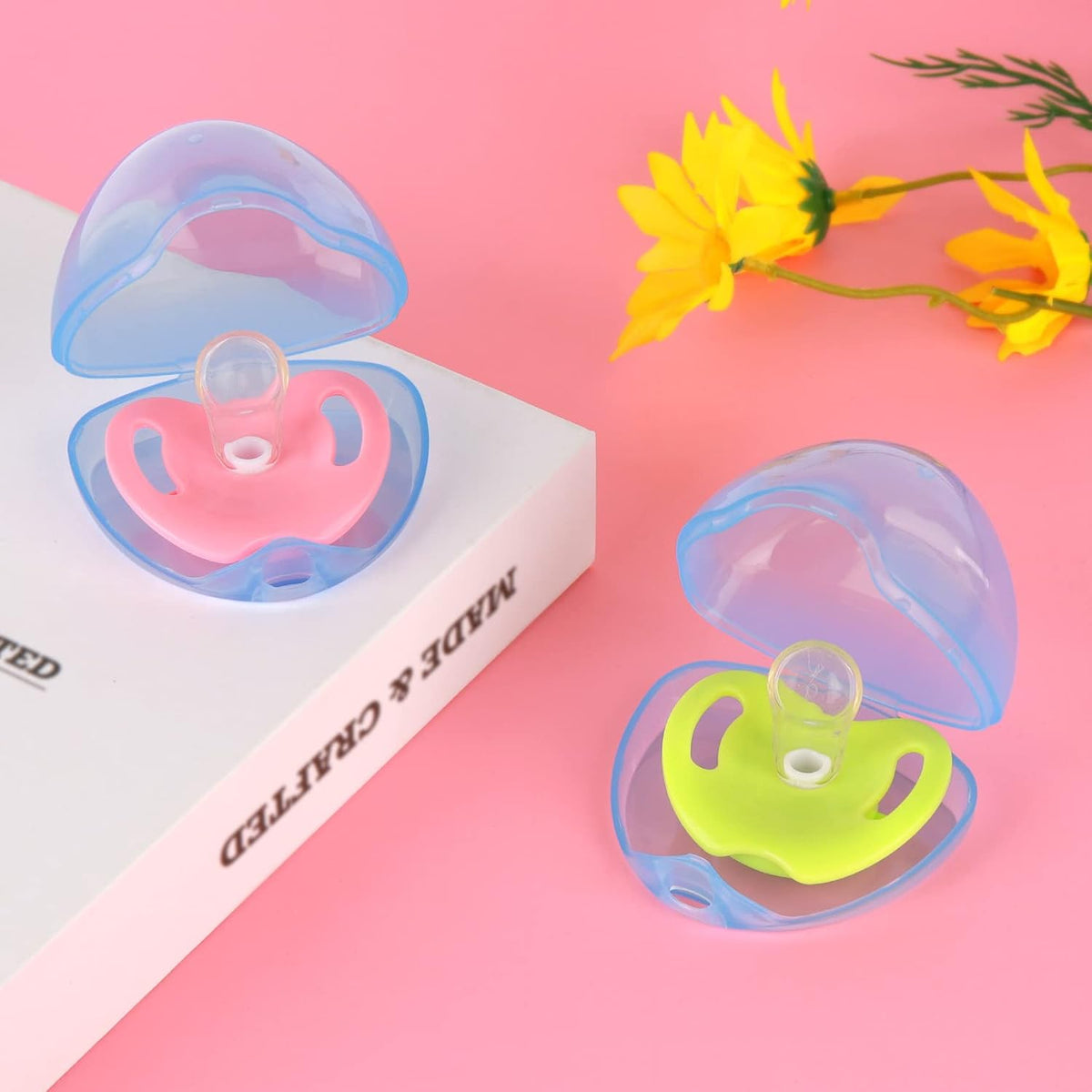 Pacifier Case, Pacifier Holder Case, Pacifier Container for Travel, BPA Free, Transparent