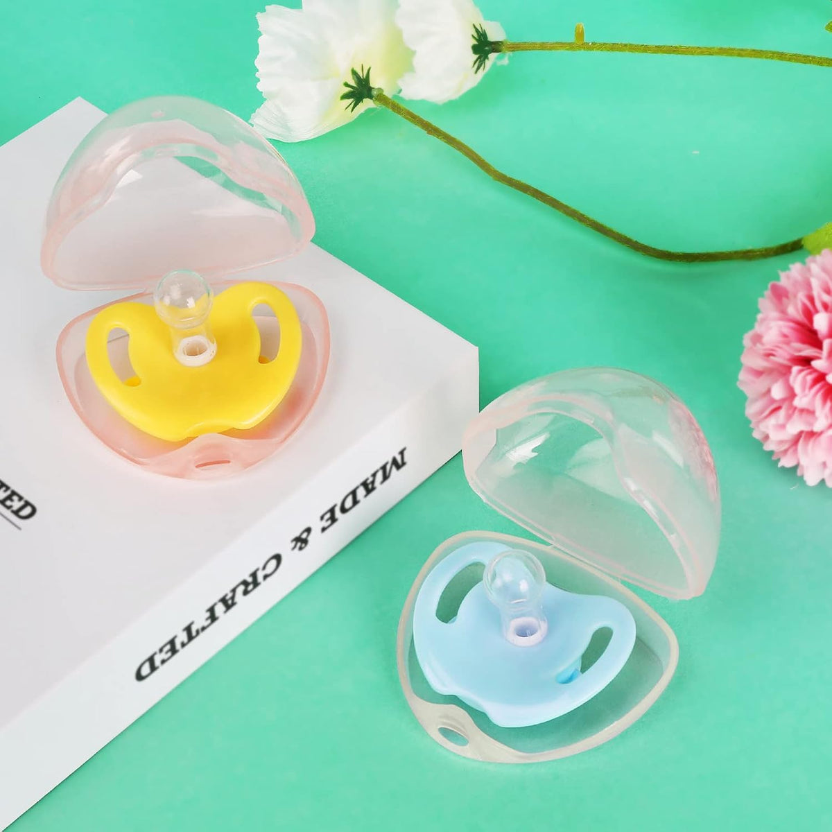 Pacifier Case, Pacifier Holder Case, Pacifier Container for Travel, BPA Free, Transparent