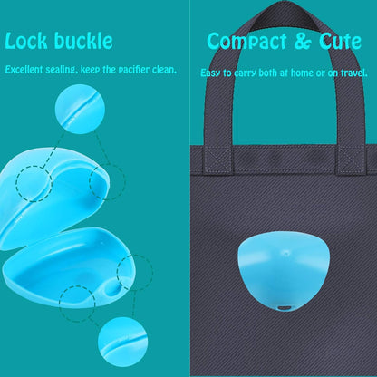 Pacifier Case, Pacifier Holder Case, Pacifier Container for Travel, BPA Free, Transparent