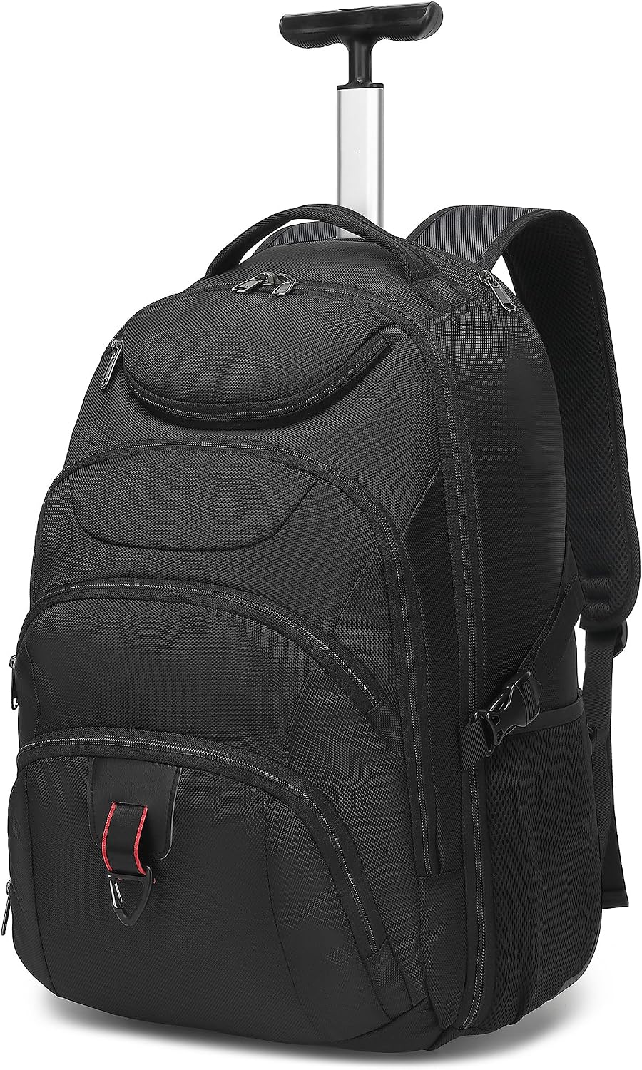 Rolling Backpack for Women, 17.3 Inch Wheeled Laptop Backpack,Large Travel Carry-On Bag for Teachers College Students, USB Charging Port Waterproof Business for Airplane Overnight Luggage，Beige