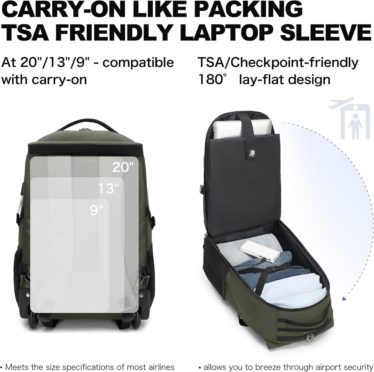 Rolling Backpack for Women, 17.3 Inch Wheeled Laptop Backpack,Large Travel Carry-On Bag for Teachers College Students, USB Charging Port Waterproof Business for Airplane Overnight Luggage，Beige